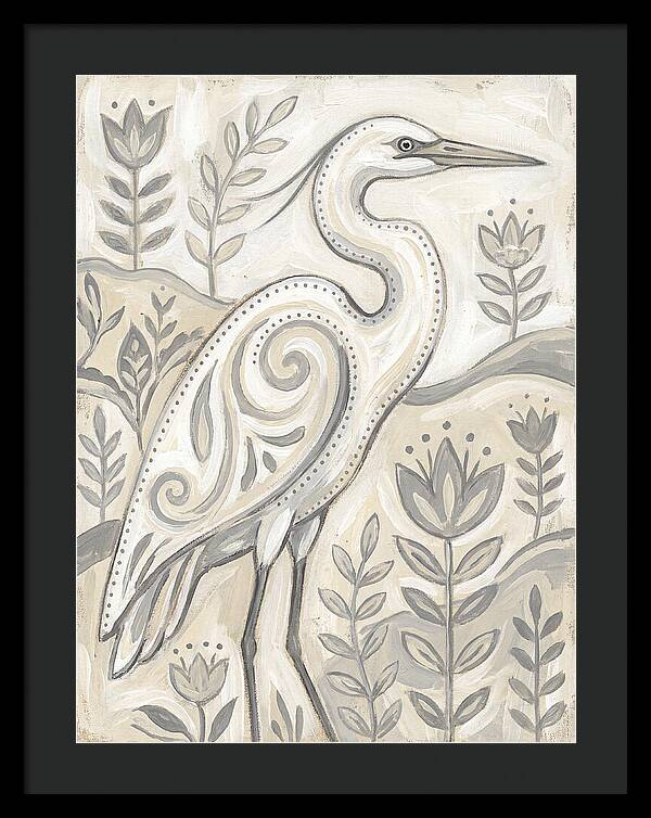 Egret In Folk Style