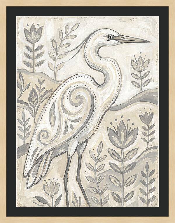 Egret In Folk Style