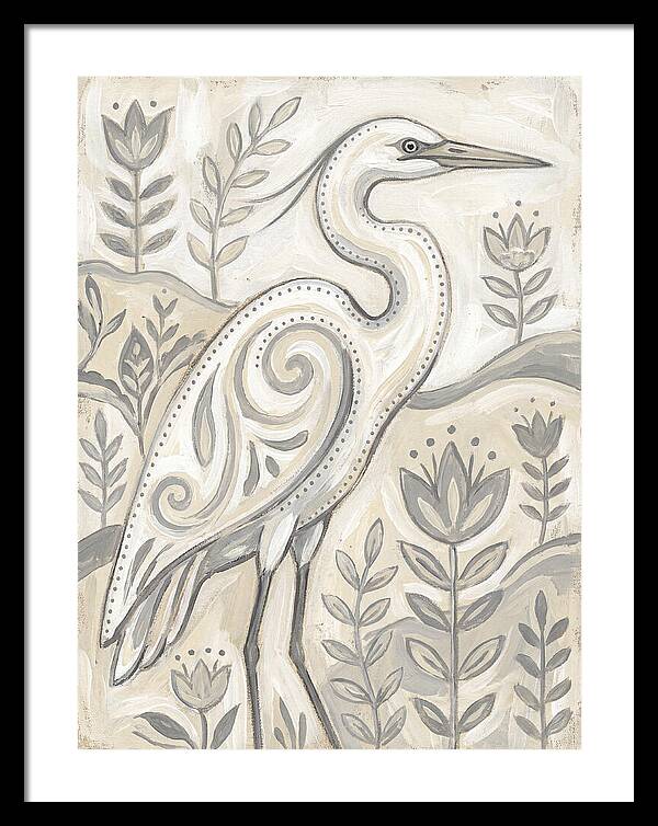 Egret In Folk Style