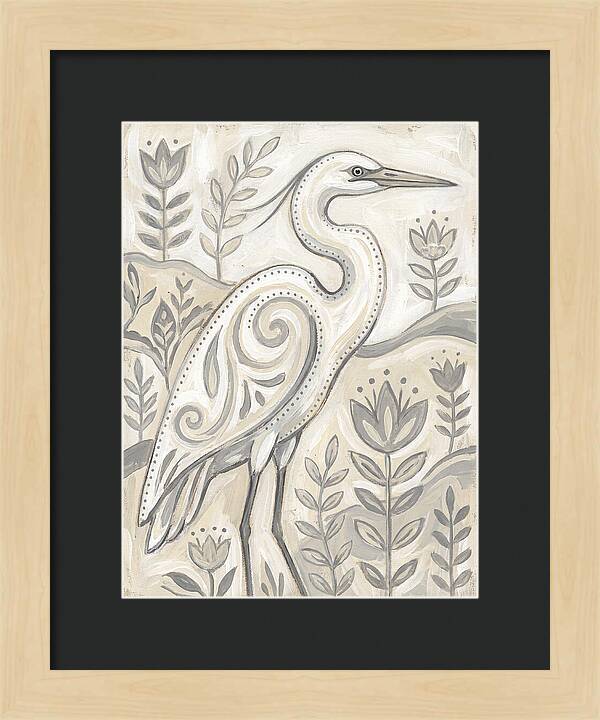 Egret In Folk Style