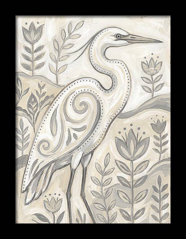Egret In Folk Style