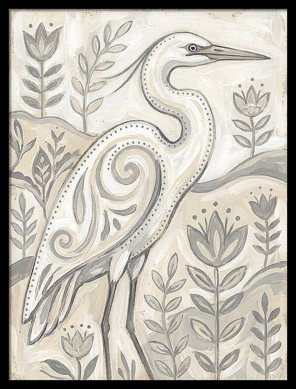 Egret In Folk Style