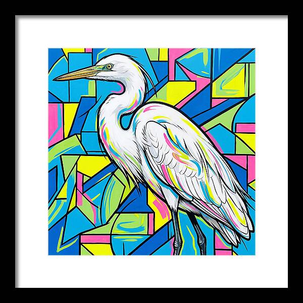Egret In Vibrant Geometry