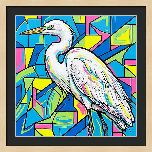 Egret In Vibrant Geometry