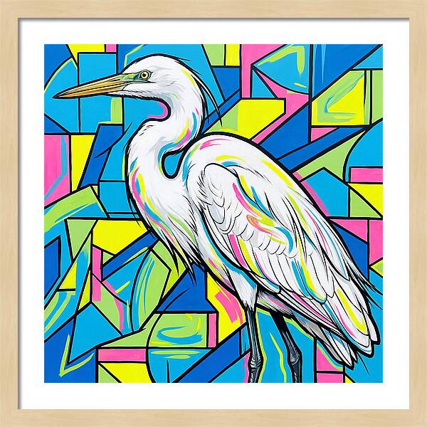 Egret In Vibrant Geometry