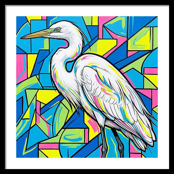 Egret In Vibrant Geometry
