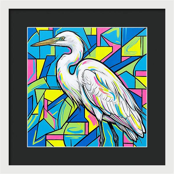 Egret In Vibrant Geometry