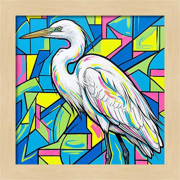 Egret In Vibrant Geometry
