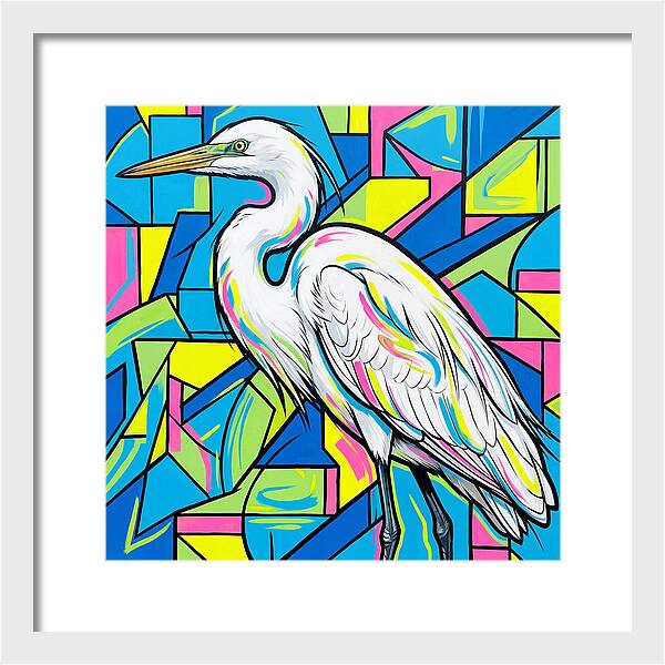 Egret In Vibrant Geometry