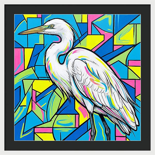 Egret In Vibrant Geometry