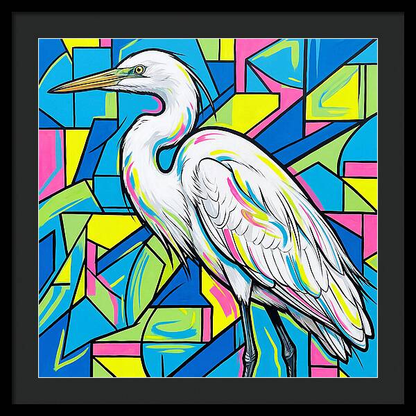 Egret In Vibrant Geometry