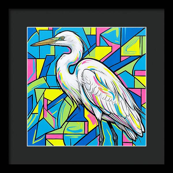Egret In Vibrant Geometry