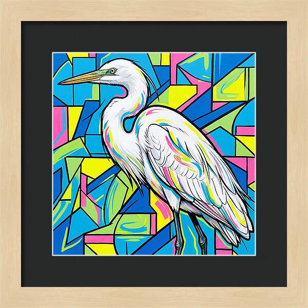 Egret In Vibrant Geometry