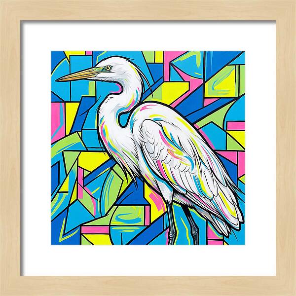 Egret In Vibrant Geometry