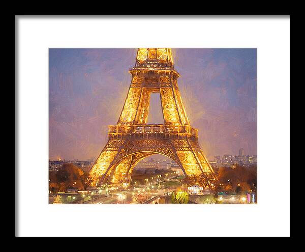 Eiffel Tower Illuminated At Dusk