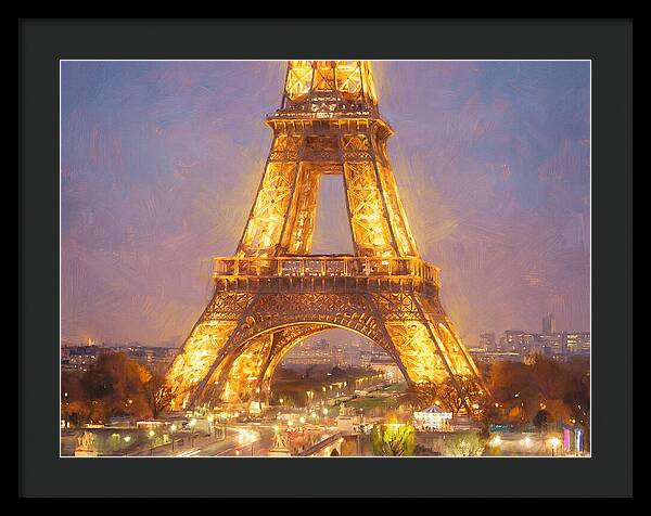 Eiffel Tower Illuminated At Dusk