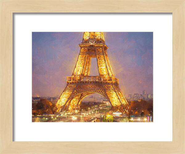Eiffel Tower Illuminated At Dusk