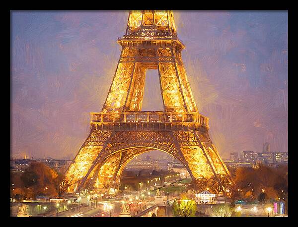 Eiffel Tower Illuminated At Dusk