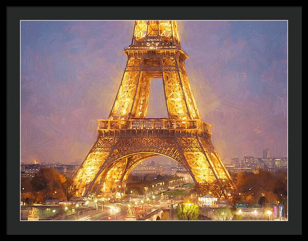 Eiffel Tower Illuminated At Dusk