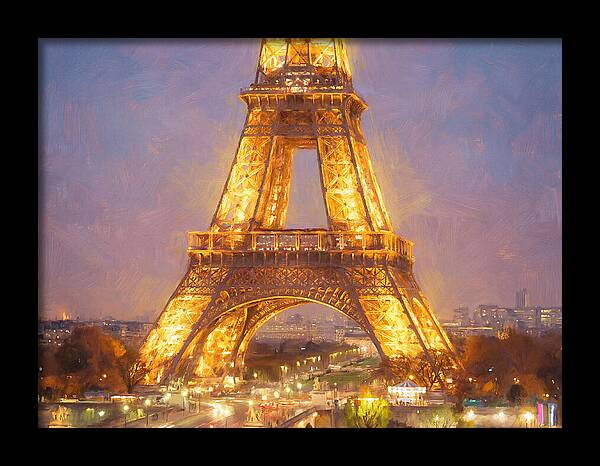 Eiffel Tower Illuminated At Dusk