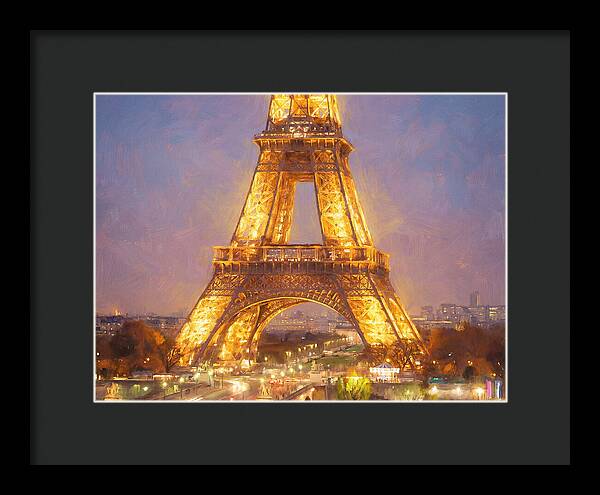 Eiffel Tower Illuminated At Dusk