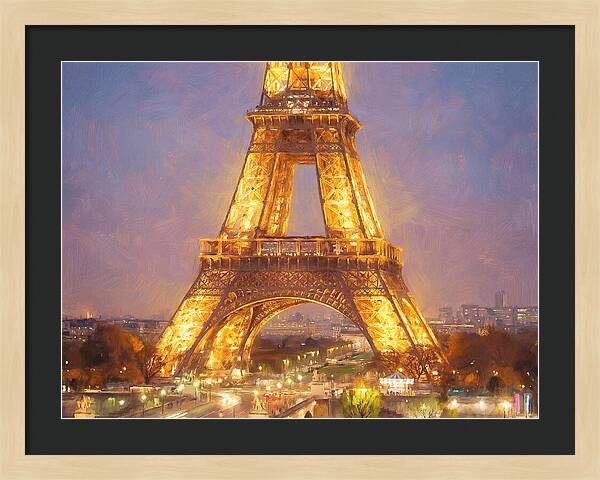 Eiffel Tower Illuminated At Dusk