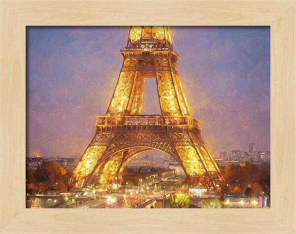 Eiffel Tower Illuminated At Dusk