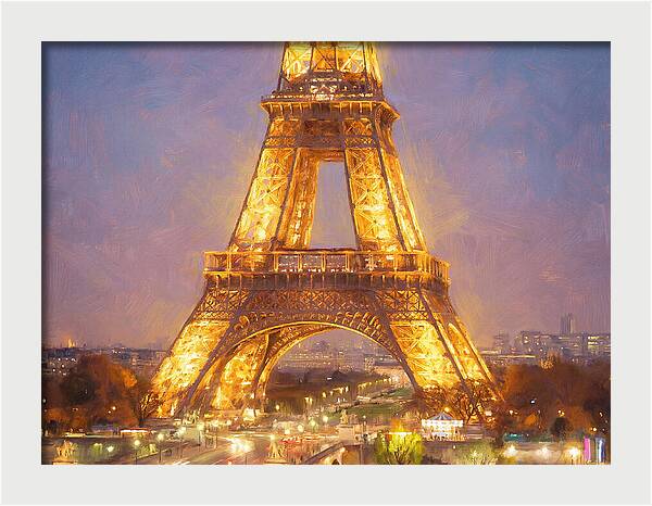 Eiffel Tower Illuminated At Dusk