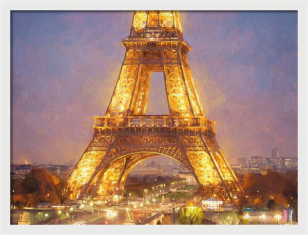 Eiffel Tower Illuminated At Dusk
