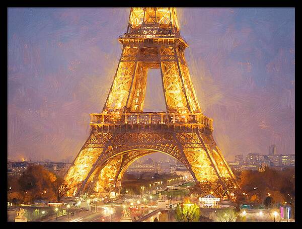 Eiffel Tower Illuminated At Dusk