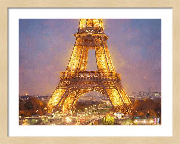 Eiffel Tower Illuminated At Dusk
