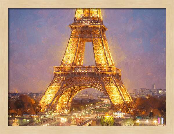 Eiffel Tower Illuminated At Dusk