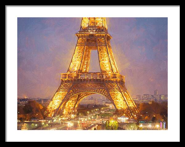 Eiffel Tower Illuminated At Dusk