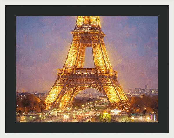 Eiffel Tower Illuminated At Dusk