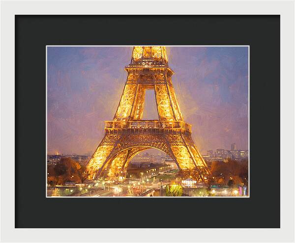 Eiffel Tower Illuminated At Dusk