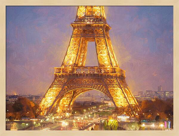 Eiffel Tower Illuminated At Dusk