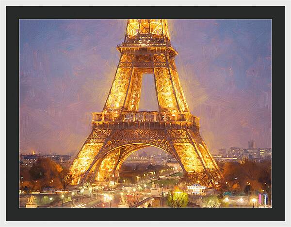 Eiffel Tower Illuminated At Dusk