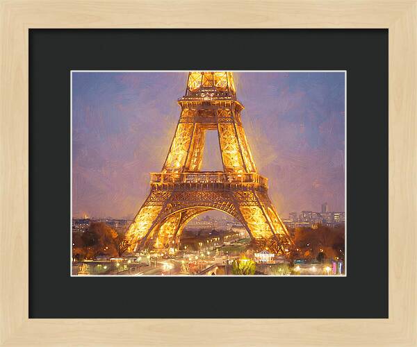 Eiffel Tower Illuminated At Dusk