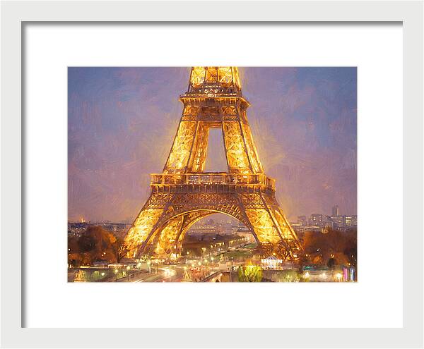Eiffel Tower Illuminated At Dusk