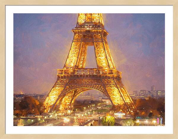Eiffel Tower Illuminated At Dusk