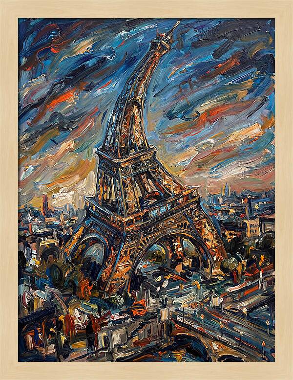 Eiffel Tower In Expressionist Style