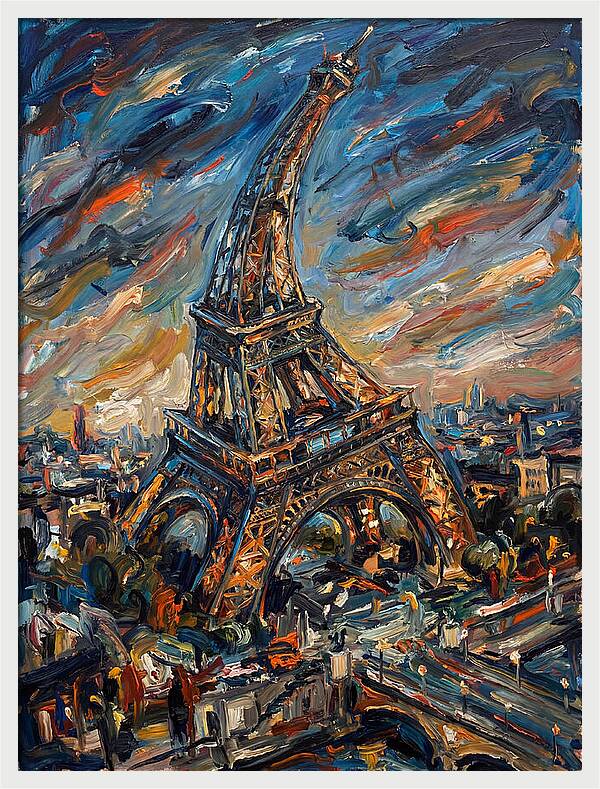 Eiffel Tower In Expressionist Style