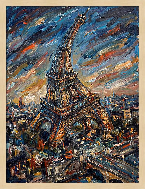 Eiffel Tower In Expressionist Style