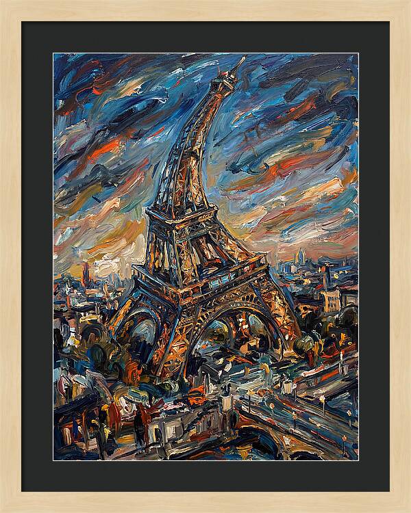 Eiffel Tower In Expressionist Style