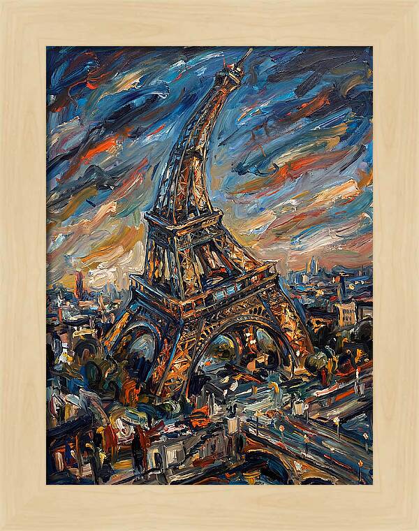Eiffel Tower In Expressionist Style