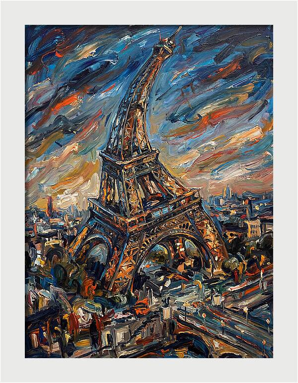 Eiffel Tower In Expressionist Style