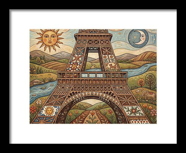 Eiffel Tower In Folk Art Style