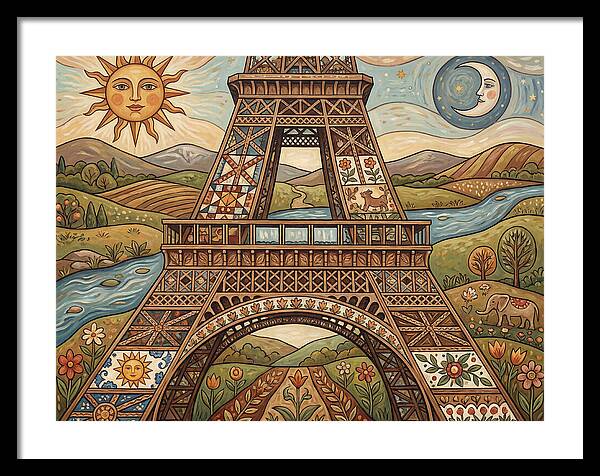 Eiffel Tower In Folk Art Style