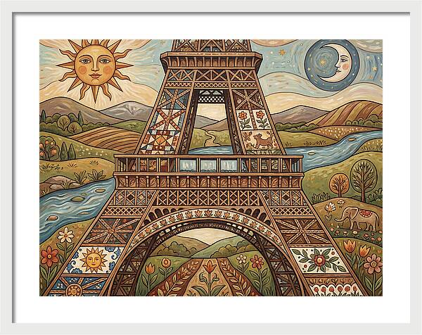 Eiffel Tower In Folk Art Style