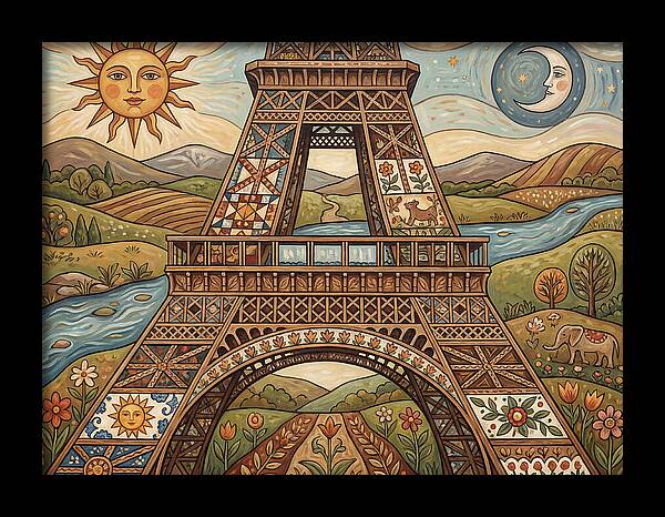 Eiffel Tower In Folk Art Style